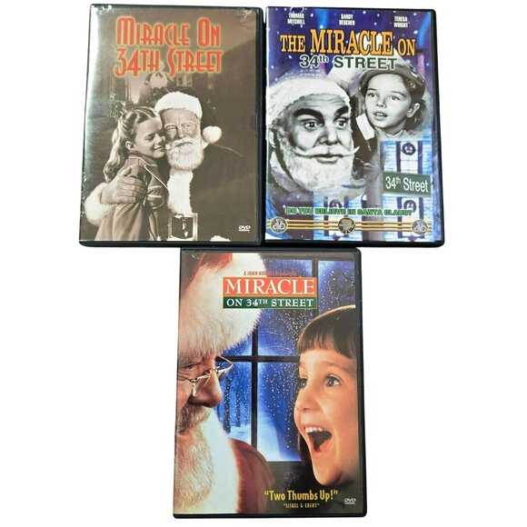 Miracle on 34th Street DVD Lot of 3 1947 1955 1994 Holiday Classics Christmas - Picture 1 of 8